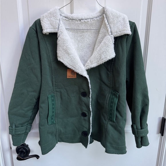 Carhartt Jackets & Blazers - Carhartt Women’s Size Small Green Utility Jacket with Sherpa Lining